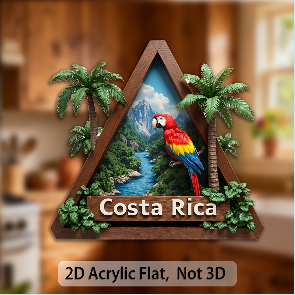 TEMU 1 Imán magnético con temática de Costa con , palmeras y paisaje tropical—un imán de nevera acrílico adecuado para amantes de la , regalos de