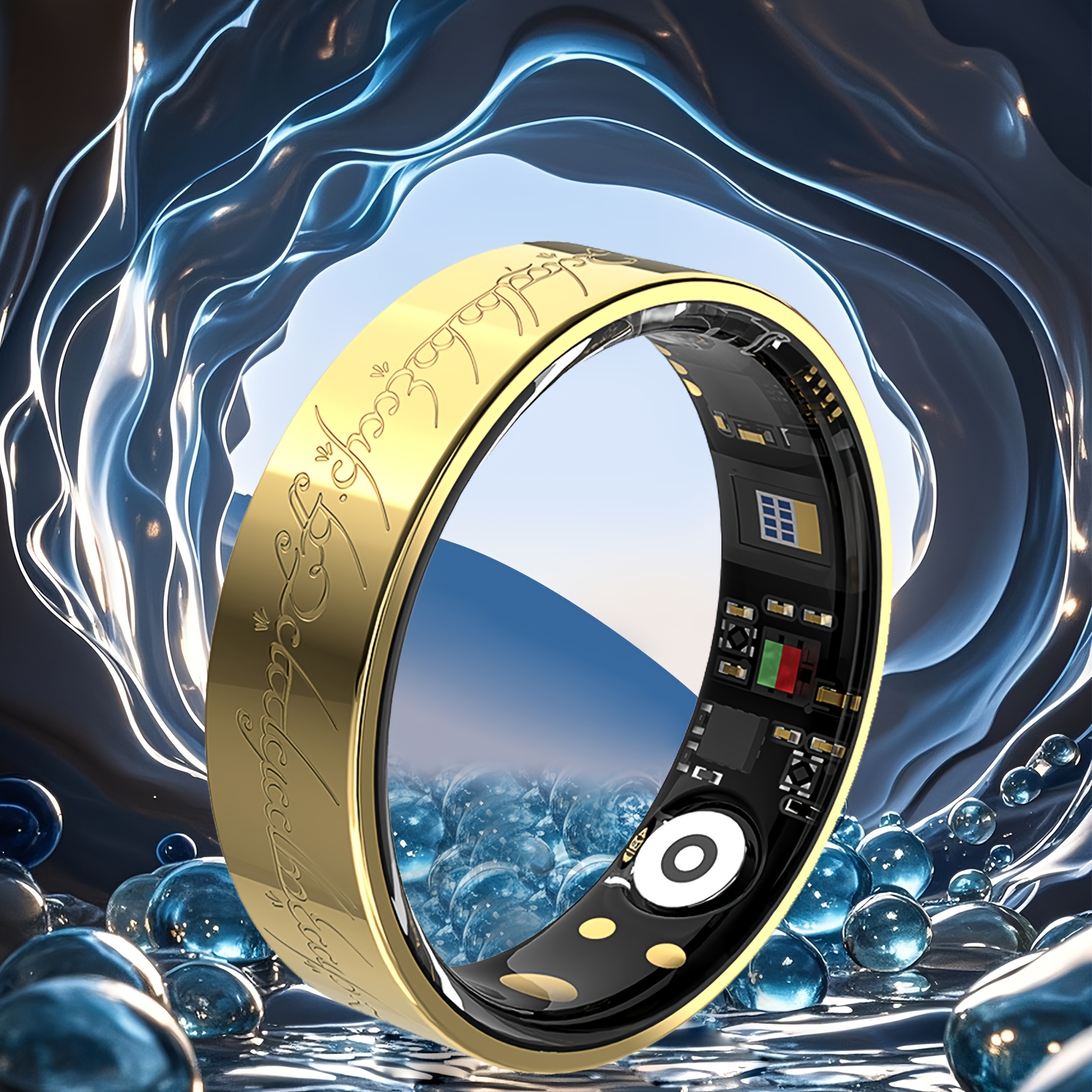 smart ring for men and women   with charging station engraved floral activity   long   lightweight and stylish ring accessory Product details 1