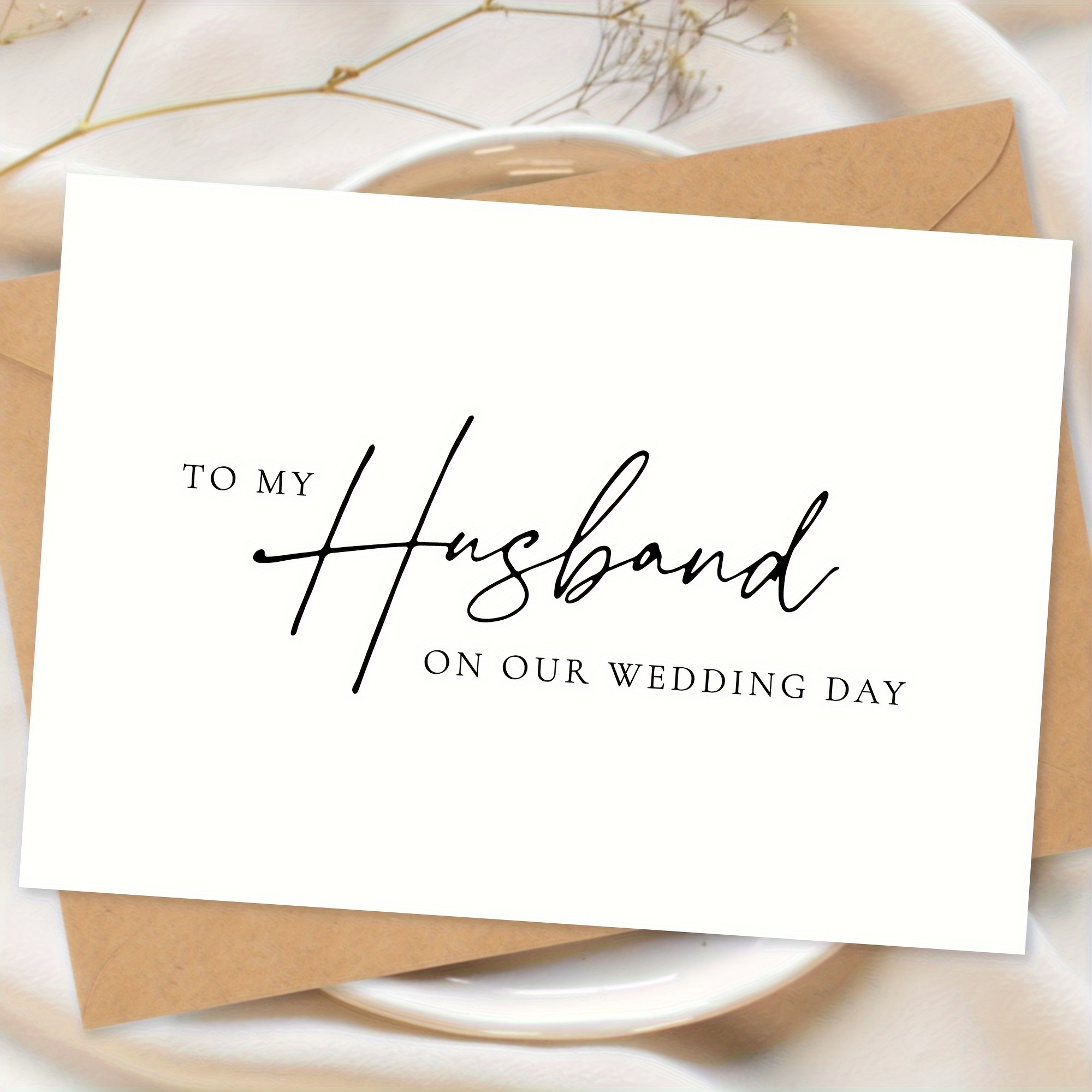 

1pc To My Husband On Our Wedding Day, Perfect Husband Card, Husband Wedding Card, Husband Card