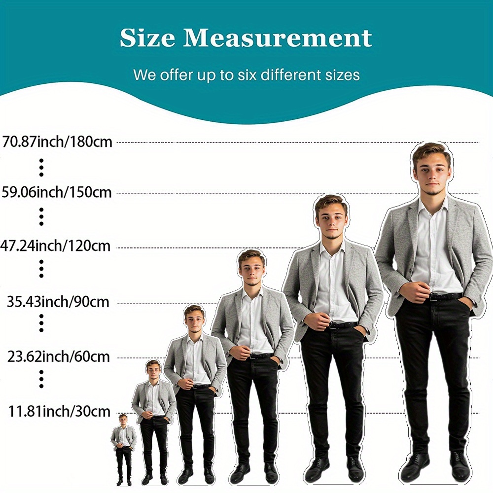 Découpe personnalisée en carton grandeur nature avec haute résolution, parfaite pour fête, anniversaire, mariage, remise de diplôme ou événements sportifs (carton blanc, 0,9 m