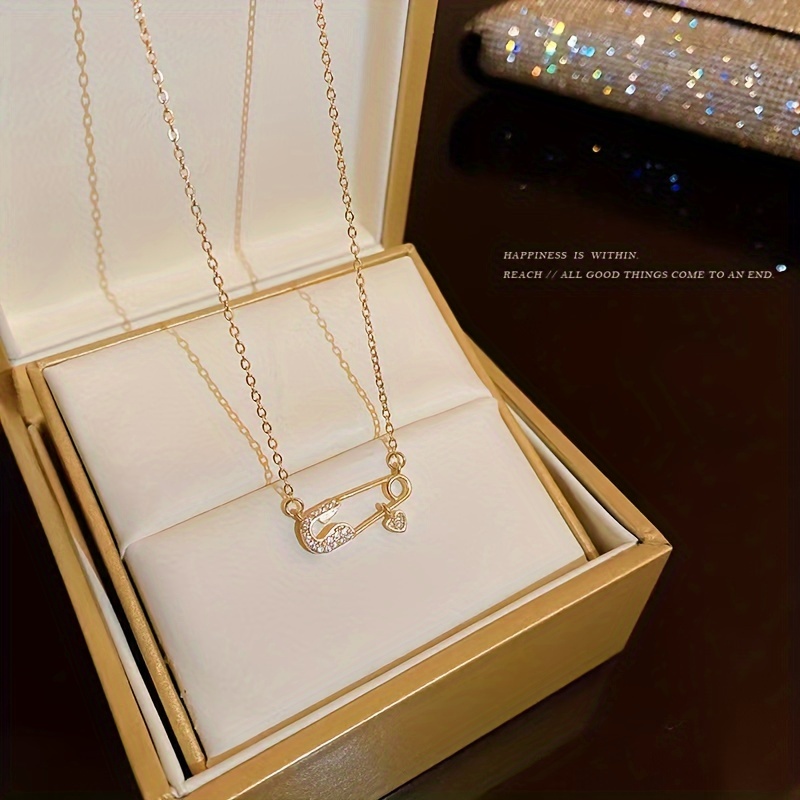 Image of Non-fading Women' Luxury Brooch Stainless Steel Necklace Personalized Niche Design Clavicle Chain