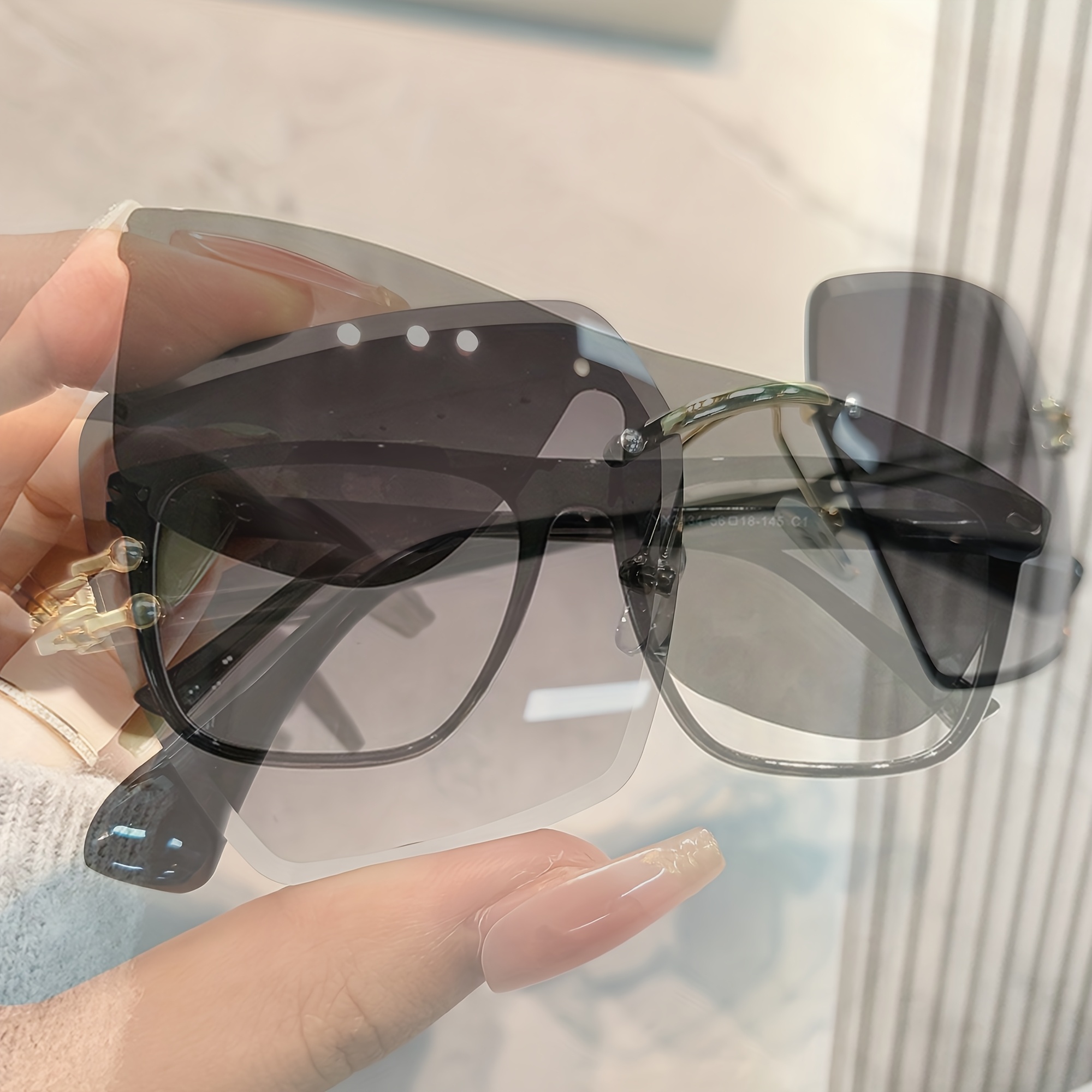 Vibrant Square Women's Rimless Glasses