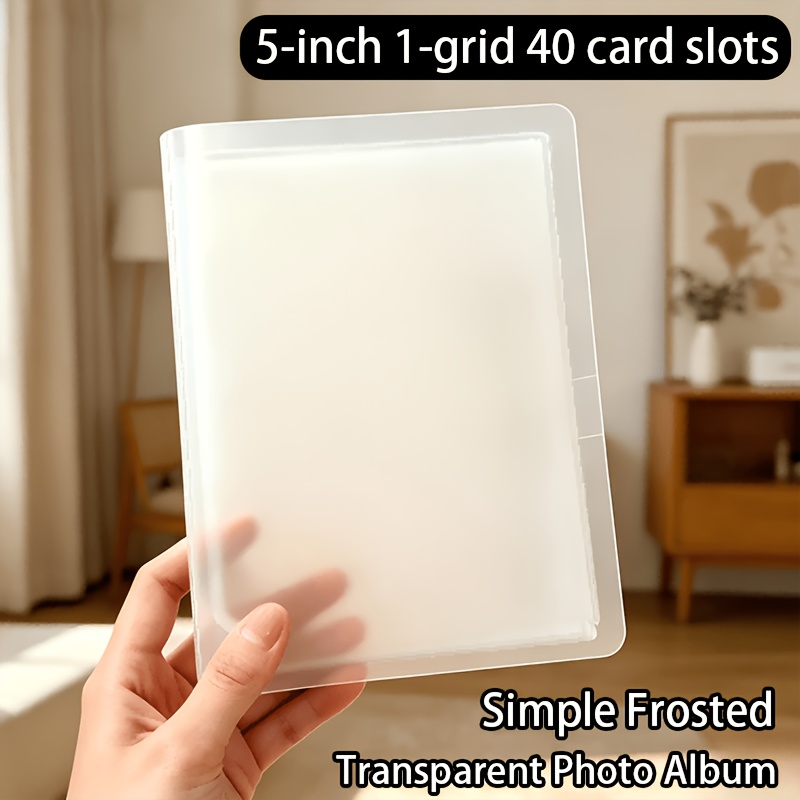 TEMU Carpeta de almacenamiento transparente para tarjetas fotográficas, 1 pieza (1 cuadrícula, 40 hojas), libro de colección estilo , libro de