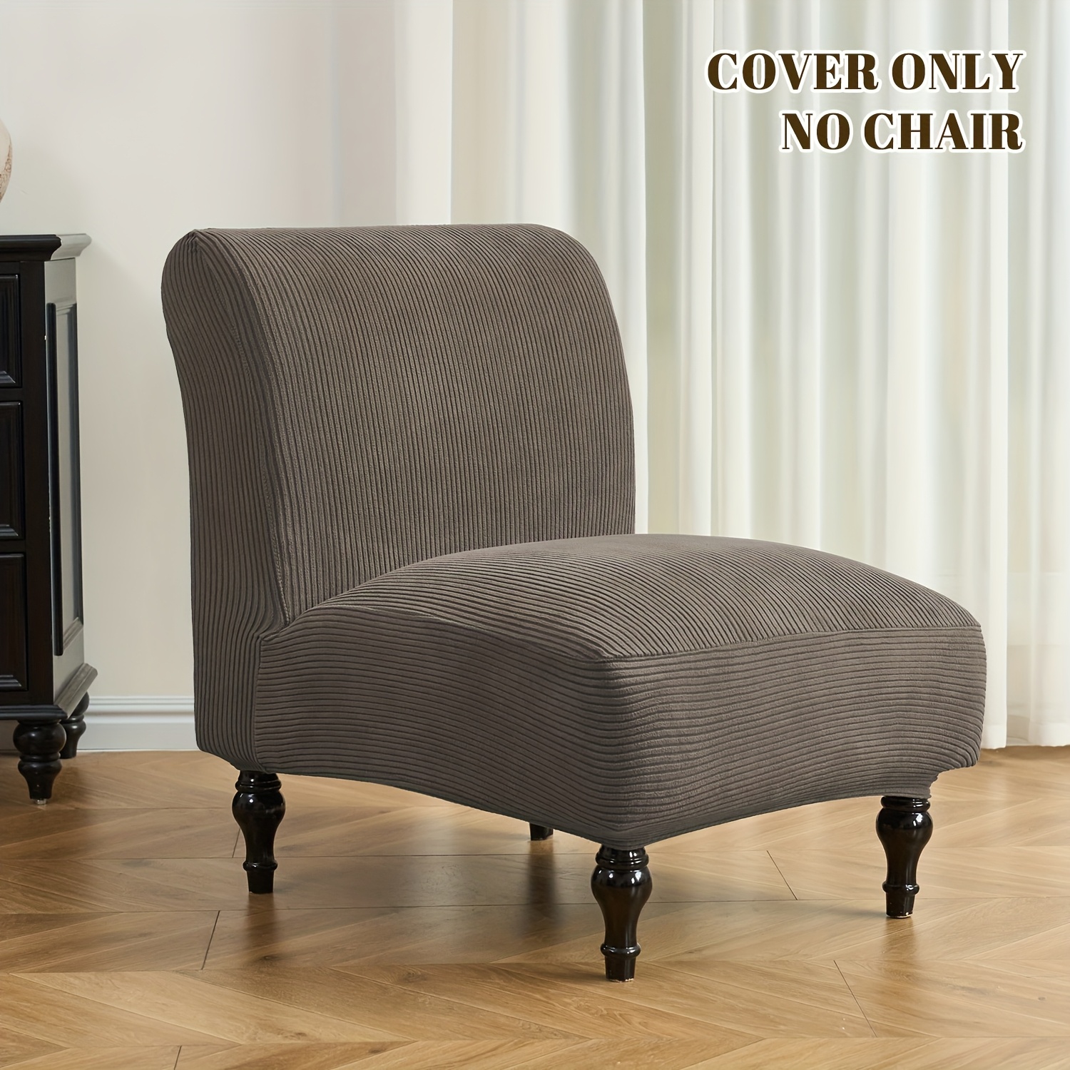 TEMU 1pc Stretch Thickened Armless Sofa Chair Cover, Full Coverage One-piece Single Sofa Cover, Fabric Sofa Chair Cover, Machine Washable,