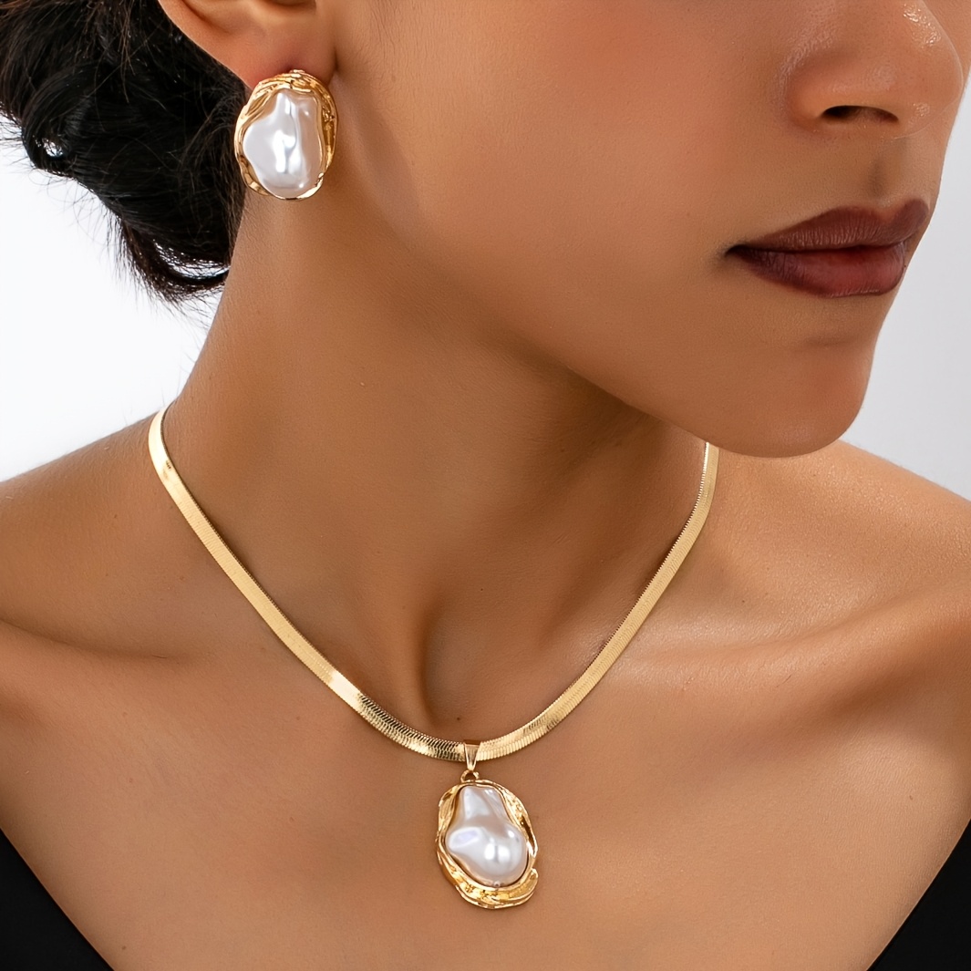 TEMU 3 pièces Ensemble de Pendentifs Asymétriques Élégants et Tendance, Idéal pour , les Fêtes et les Occasions Festives, Incluant Boucles d'Oreilles