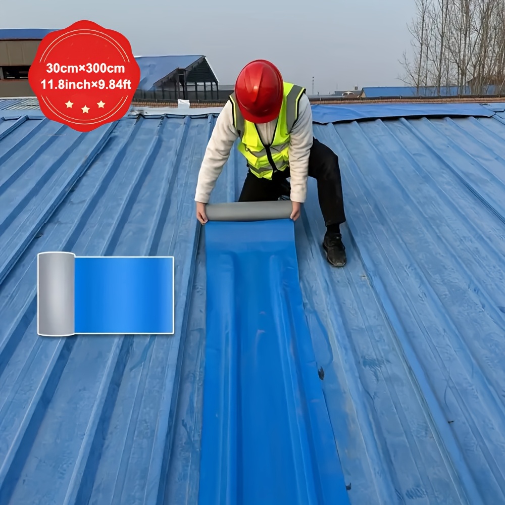 TEMU Large Size [industrial Roof Tape] 30*300cm Tape - Suitable For Metal Surfaces, Roofs, And Industrial Roof , Colored Tile Self-adhesive Roll Roof