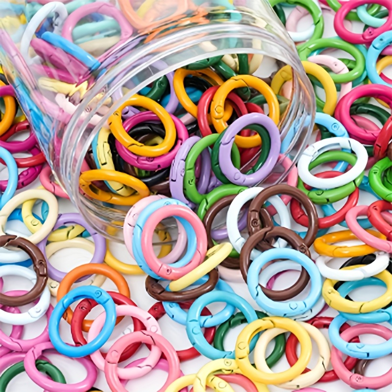 

25pcs Metal Spring Key Rings, Assorted Colors, For Making And Craft Accessories