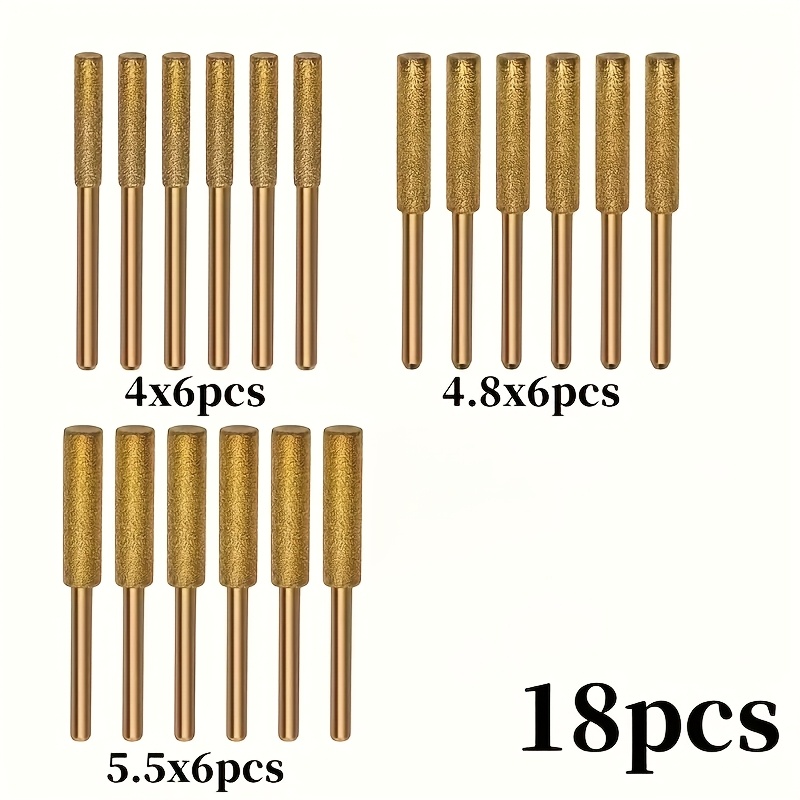 Image of 18pcs/36pcs Golden Sanding , Used For Chain Saw Chain Grinding, Suitable For 4/4.8/5.5mm Chains, Electric And Pneumatic Chain Saw Accessories
