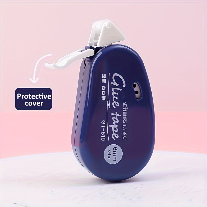 CURLING TAPE Double-Sided Adhesive Dots - 6.0meter x 0.6cm Easy Peel Roller Tape in Pink, Purple, Blue - Ideal for Scrapbooking, Collage & Photo Albums - Versatile for School, Office & Packaging Needs