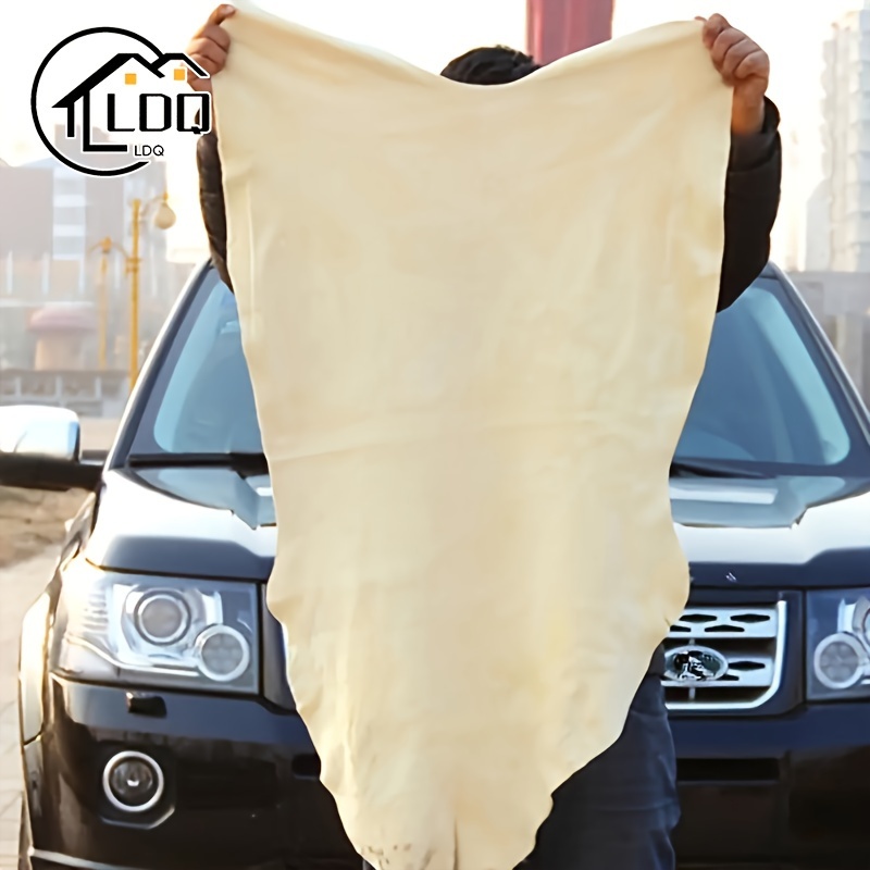 

1pc Premium Deerskin Car Towel - Ultra Absorbent, , Natural, Soft, And Gentle Car Cleaning Towel For Restaurant And Home Use - Manufacturers Direct, High-quality Sheepskin Chamois Alternative