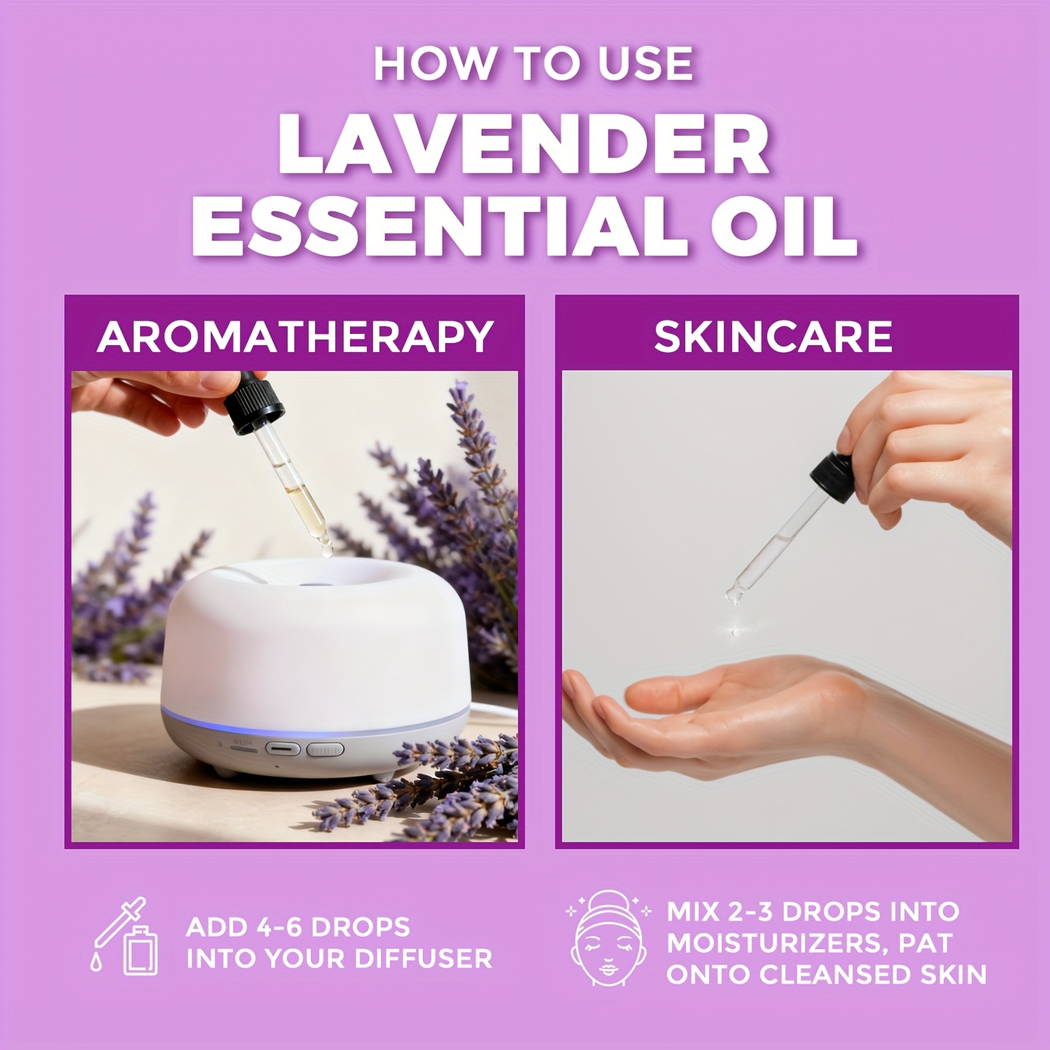 120ml (4oz) Lavender Essential Oil for Diffuser, Candle Making, Massage, Soap DIY, and Home Fragrance
