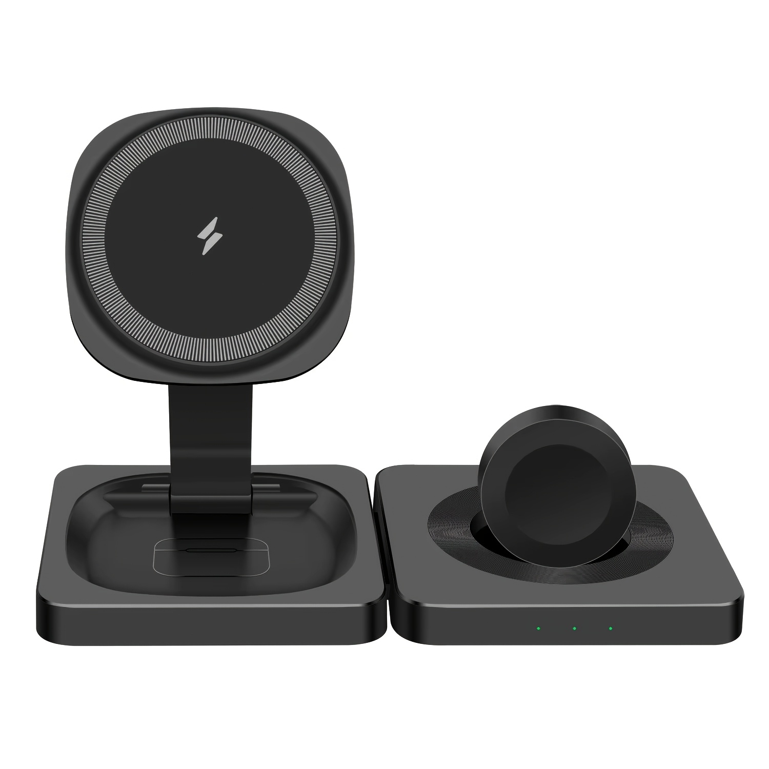 TEMU Chargeur fil magnétique 3-en-1, station de charge fil pliable 15W, station d'accueil magnétique 3-en-1 pour montre intelligente et AirPods,