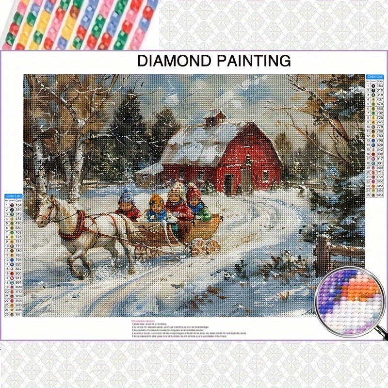 

Christmas 5d Kit, Round Rhinestones, Diy , Beginner-, For Decor, - 15.7x19.7