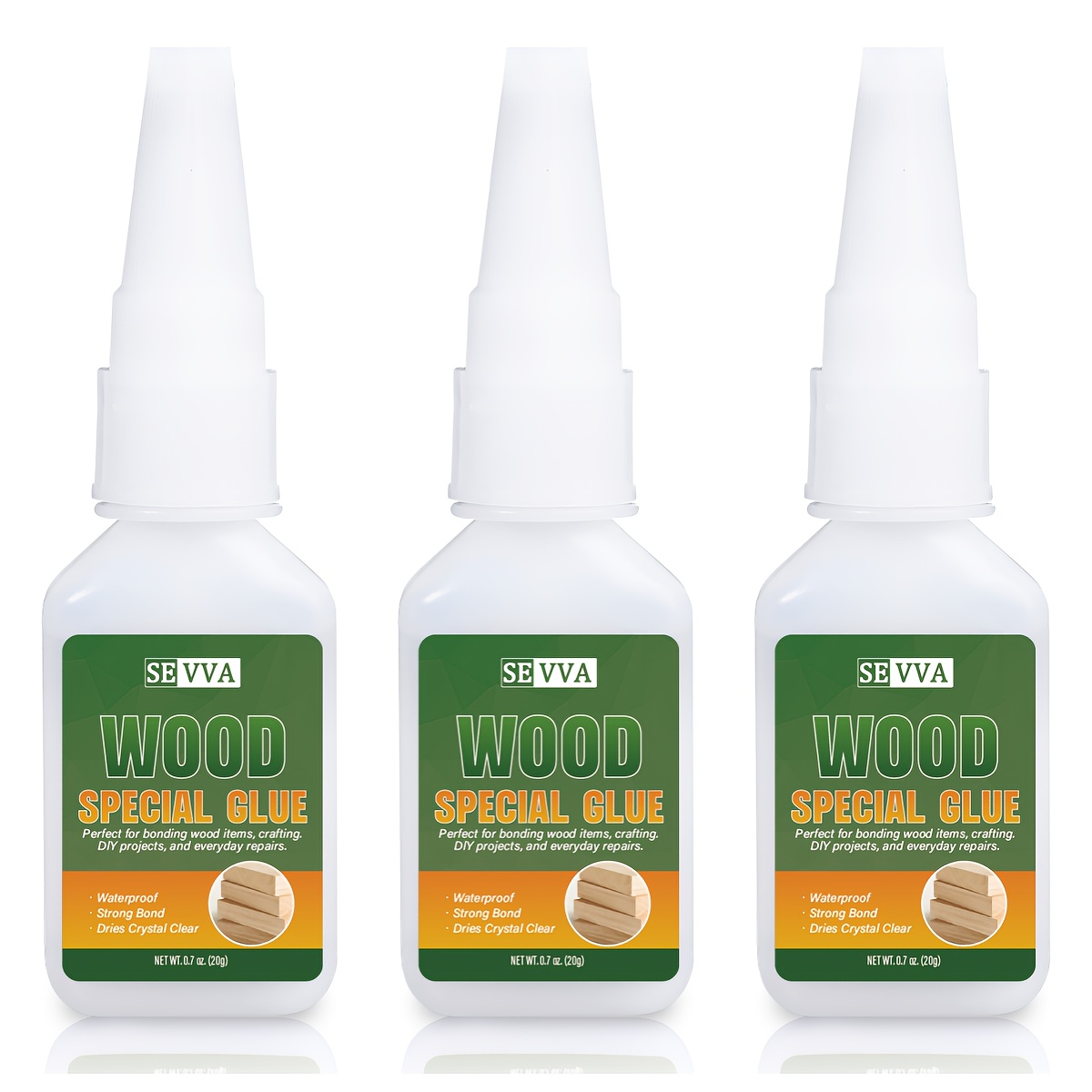 TEMU 3pcs Professional-grade Wood Glue - Quick-drying Transparent Glue, Suitable For Wood, Metal, Furniture And Handicrafts, Waterproof Diy Repair, ,