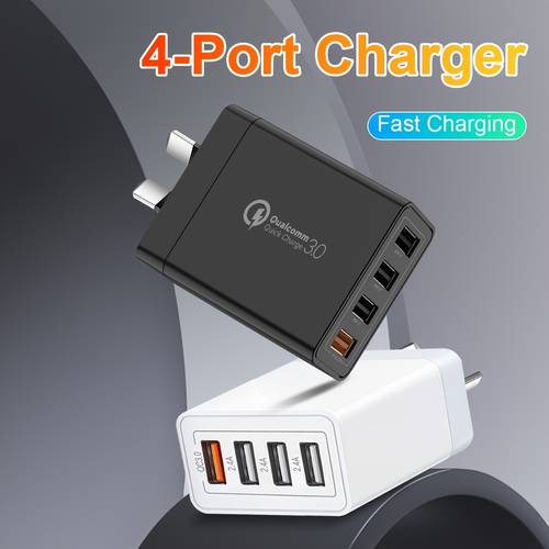 4 port fast charge usb wall charger multiport cube power adapter with australian plug for iphone for samsung for devices
