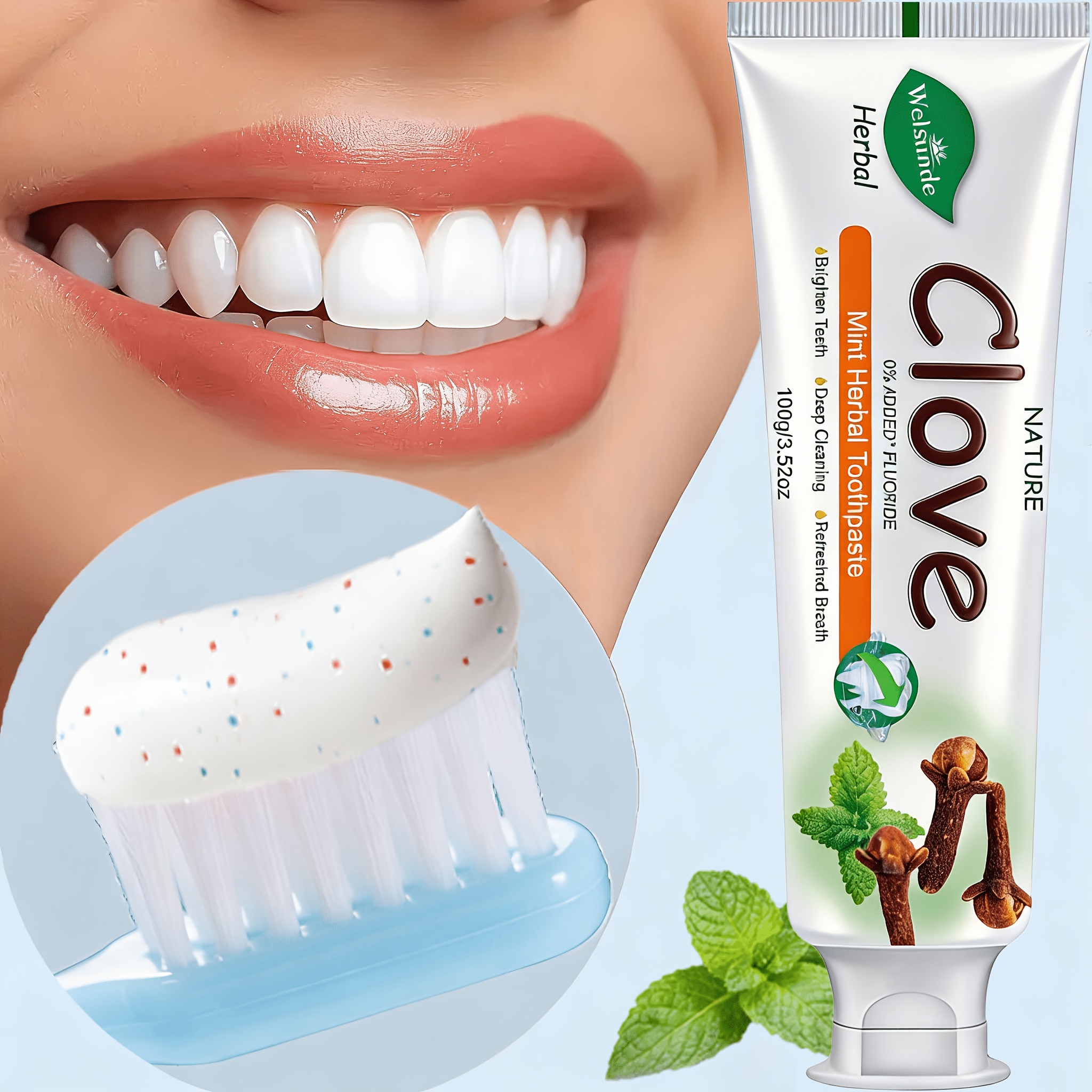 Image of Nature Mint Herbal Toothpaste, 0% Added, Deep Cleanses And Brightens Teeth With Natural Plant Ingredients, Mint Extract Breath, Long-, Nourishes A , Suitable For Everyone
