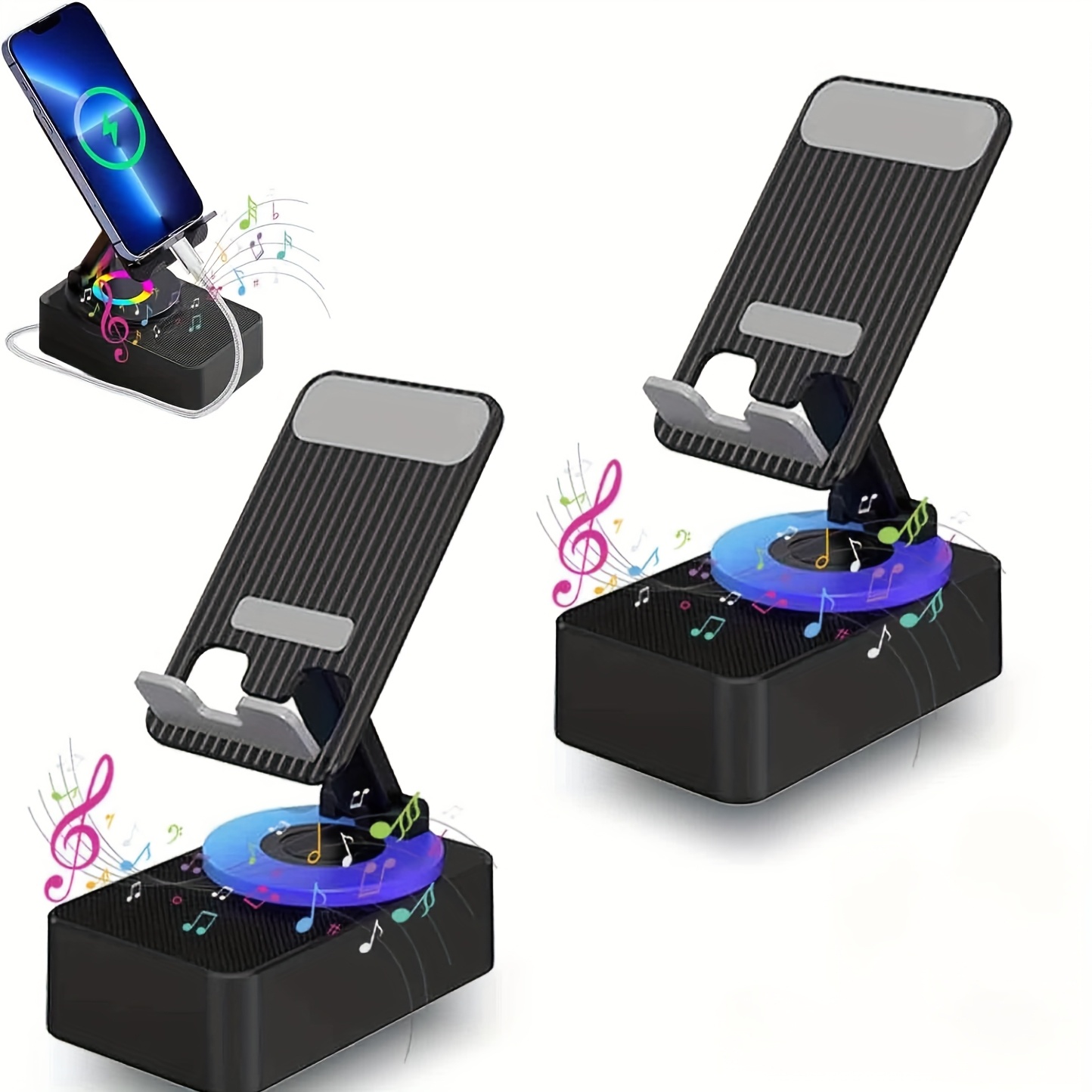 wireless phone stand 5 in 1 cell phone stand with wireless   adjustable phone mount for tablet for iphone   portable cellphone holder with base   sound emergency rechargeable electronic gadgets cool electronics Product details 1