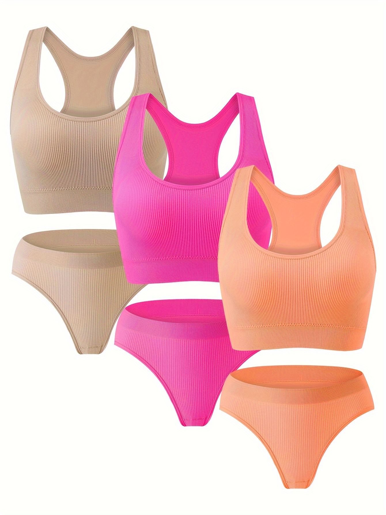 3PCS Set Sports Bra Women Seamless Bra Breathable Underwear