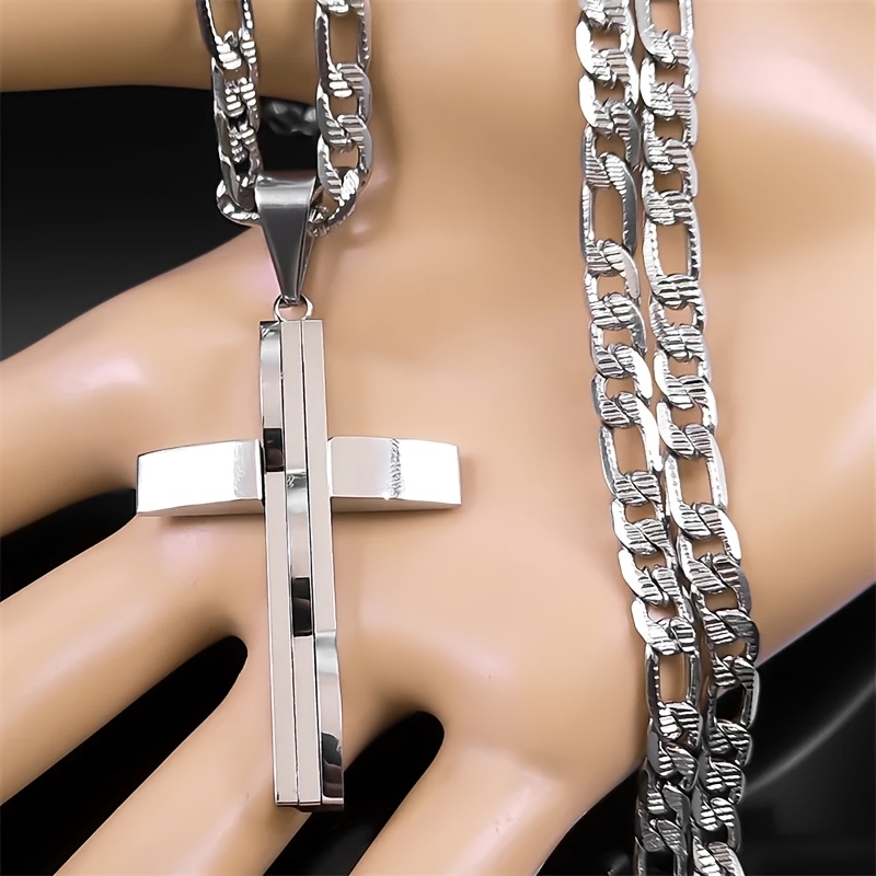 Men's Hip Hop Cross Layered Pendant Necklace