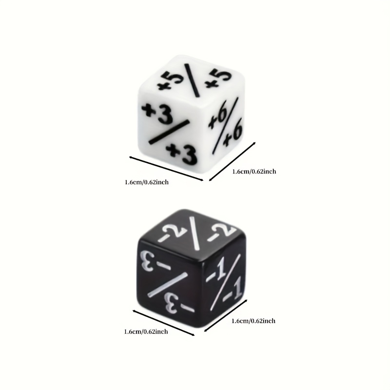 24 Black and White Dice Counting Tokens for Card Games