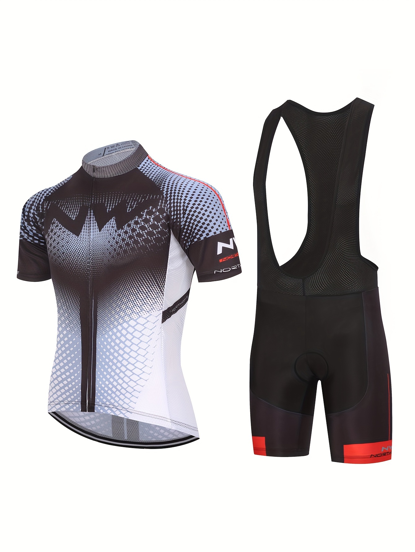 X-TIGER fietsshirt met korte mouwen voor heren met shorts/fietsbroek met bandjes, 5D-gel, gevoerde fietsbroek, korte wielerbroek (Groen/korte, 3XL
