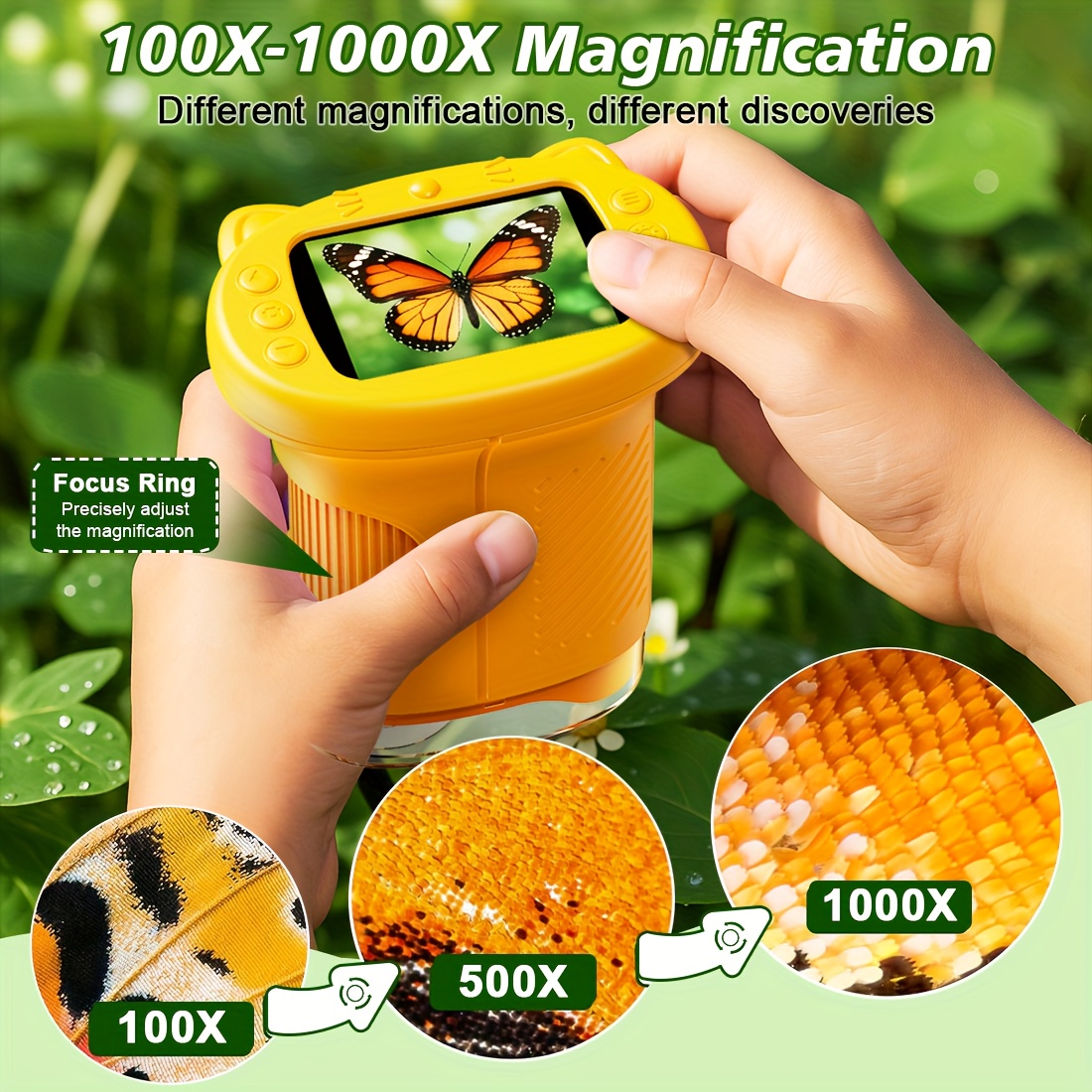  usb microscope 2 4 inch ips screen handheld digital microscope back to school gift high definition pocket portable mini kids microscope camera compatible with pc cute science educational suitable for children and students aged 3 christmas and birthday present Product details 6