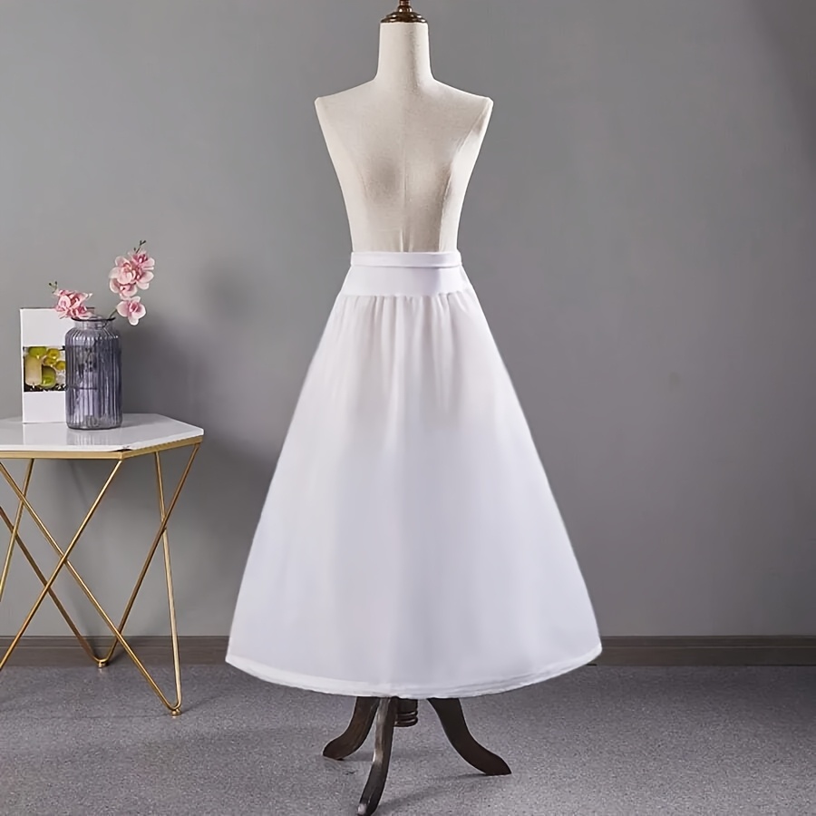 TEMU Jupe Crinoline Complète pour , Jupe de Mariée Vintage pour Mariée, Bal, Cosplay & Robes de Soirée, Nuisette en Tulle Ajustable avec Niveaux,