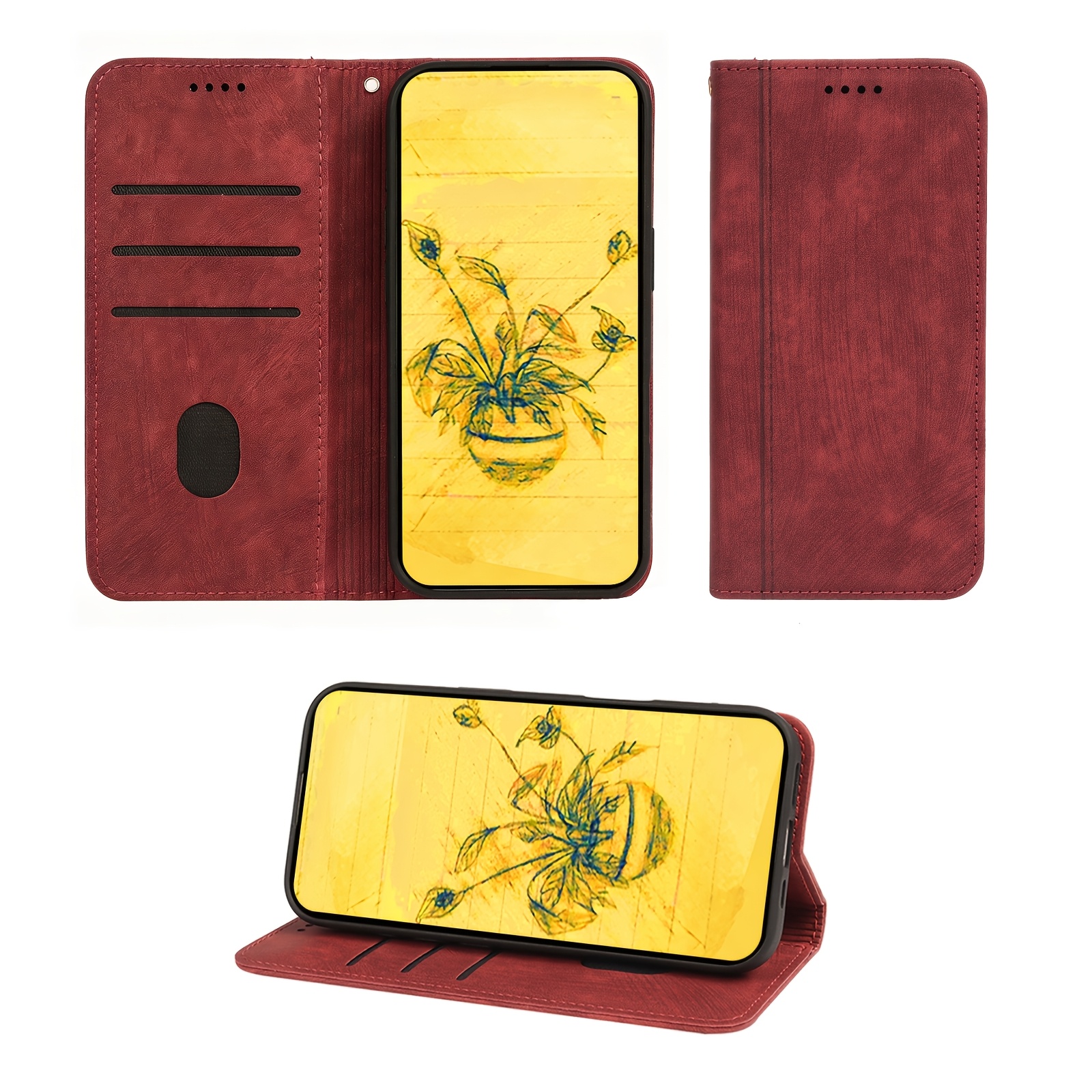 TEMU Phone Case - Flip Cover Wallet Case Designed For The For Zte Blade A76 5g, Featuring 3 Slots For Credit Cards, A Built-in Stand, And A Phone