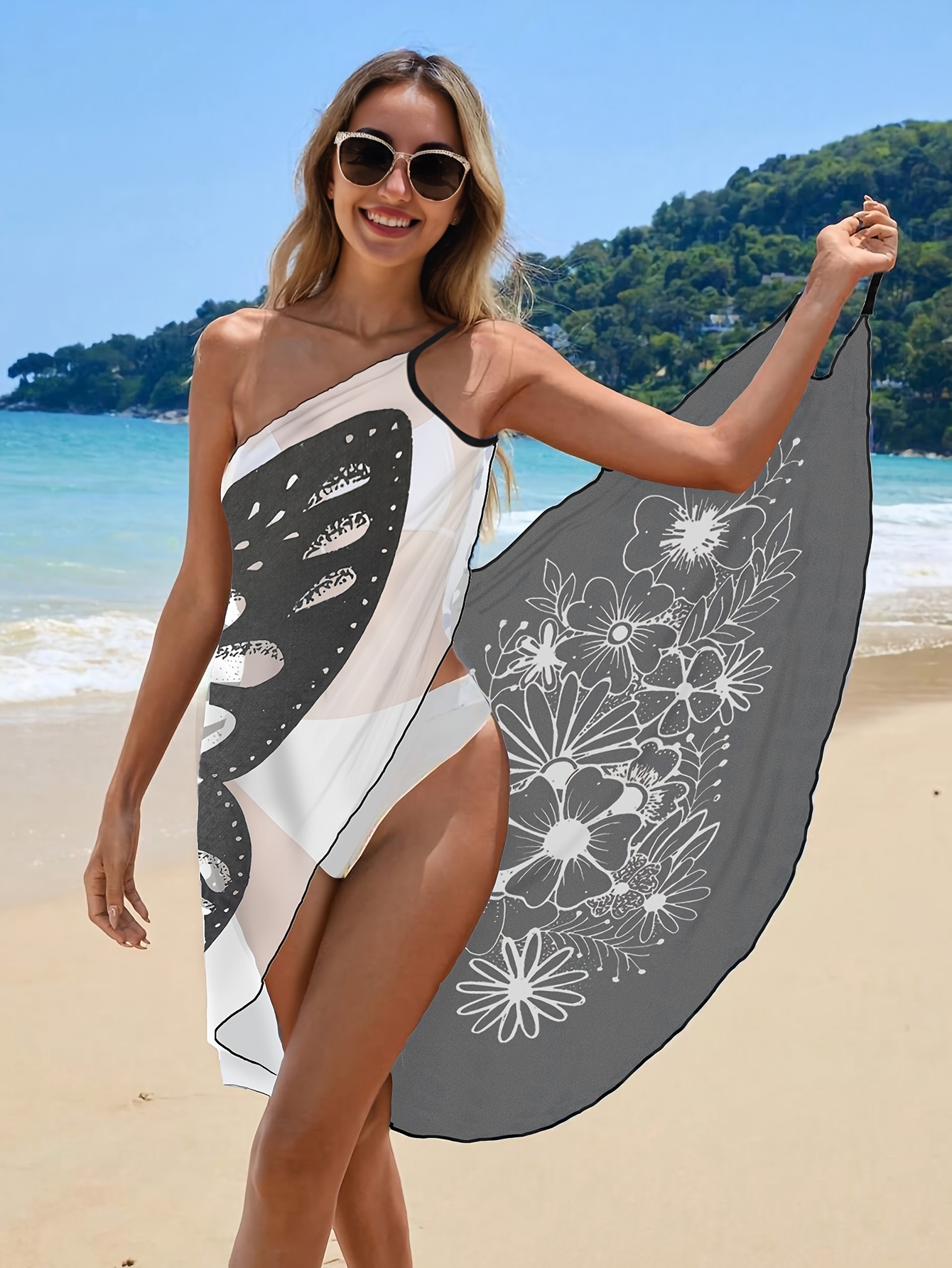 beach cover up wrap dress pattern Sparkly A-line Scoop Neck Spaghetti Straps Beach Wedding Dresses, MW1038