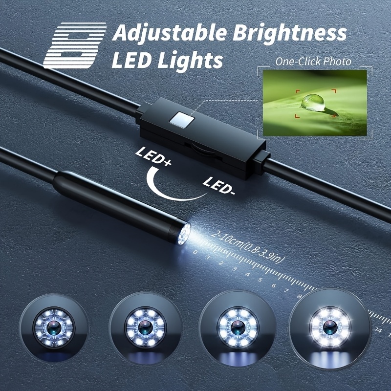 Endoscope Camera with Light 4.3 "IPS Screen, 1080P High Definition, 8 LED Lights, 3.3ft, 16.4-foot Semi-rigid Wire Endoscope, IP"67" Sewer Endoscope (accessories Can Be Purchased Separately, Buy Endoscope And Get Accessories for Free), Men's Tools 11 Endoscope Camera with Light 4.3 "IPS Screen, 1080P High Definition, 8 LED Lights, 3.3ft, 16.4-foot Semi-rigid Wire Endoscope, IP"67" Sewer Endoscope (accessories Can Be Purchased Separately, Buy Endoscope And Get Accessories for Free), Men's Tools - Image 11
