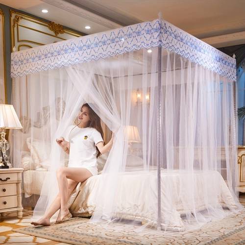 single thickened and reinforced stand large space mosquito proof floor standing canopy thickened stand european style mosquito net dust proof thickened and reinforced stainless steel stand mosquito net