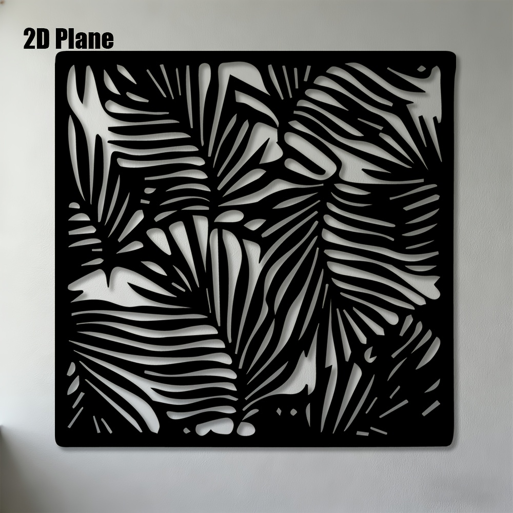 TEMU 2D Plat - 1pc, Sculptures Murales 2D, Art Mural en Métal Feuilles de Palmier , Parfait pour , , , et la Décoration de Patio