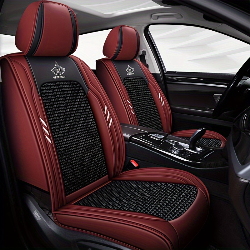 

Universal All-season Car Seat Covers For Five-seater Vehicles, Made Of Durable Pu Leather And Breathable Viscose