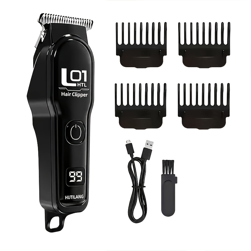 TEMU 1 pza/2 pzas Cortapelos eléctrico mini portátil, pantalla de batería de definición, cuchillas afiladas de , batería de larga duración tipo C,