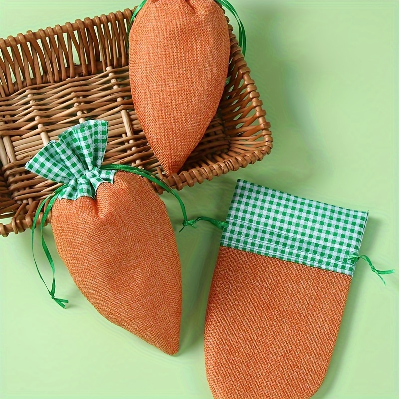 

6 sachets cadeaux en de en lin, 6 couleurs mélangées, sachets à bonbons de Pâques, sacs irréguliers décoratifs pour de fête et les emballages alimentaires.