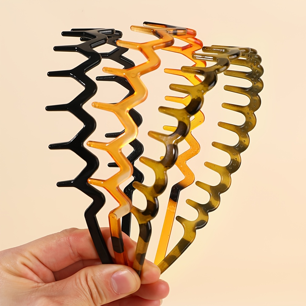 TEMU 3 pezzi per capelli con ondulati da donna, stampe leopardate vintage in acetato, per capelli antiscivolo, idee per l'uso , lavaggio del e