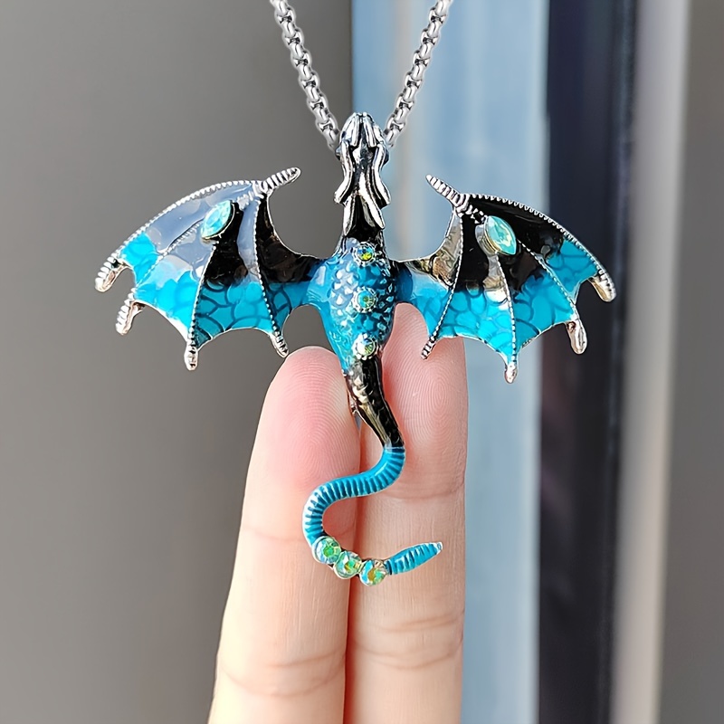 Store Vintage flying dragon necklace