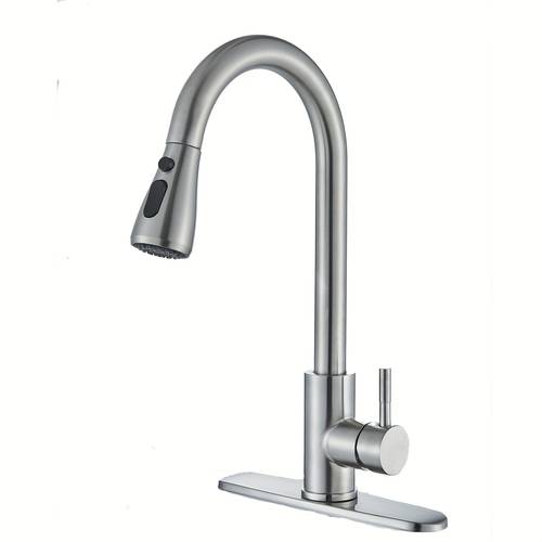 matte black brushed nickel kitchen faucet with pull out sprayer sink faucet 8 round cover plate for 1 hole 3 hole kitchen sink faucets ceramic cylinder single handle faucet