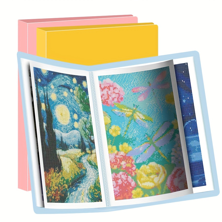 

A2 Size Art - Pp Material, Waterproof 60-sheet Storage Album For Diamond Artwork With 30 Pages, 40-pocket Presentation Book Folder With Clear Sleeves For Art Display & Organization