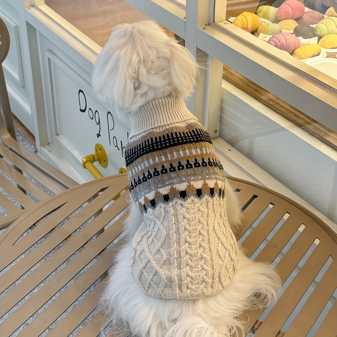 Autumn Winter -resistant Cable Knit Pet Sweater Small Clothes