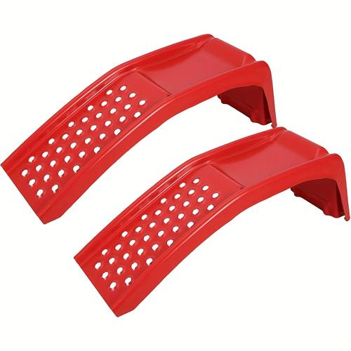 a pair of 8 inch car ramps with a total capacity of 8000 supporting 4000 per pair are suitable for vehicle maintenance or s in black blue and red