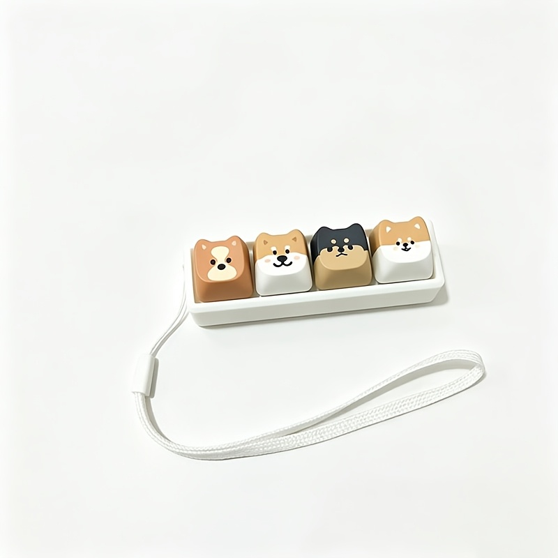 TEMU Fidget Toy Pack 4-key Cat Keychain Stress Relief Keyboard Toy, Click To Sound, Portable Detachable Design, Backpack Accessory, Halloween,