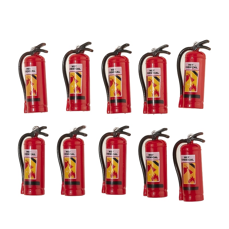 10pcs Simulation Resin Fire Extinguisher Fashionable And Personalized Pendant, Jewelry Making Materials, Earrings Necklace Creative Production Materials Additions