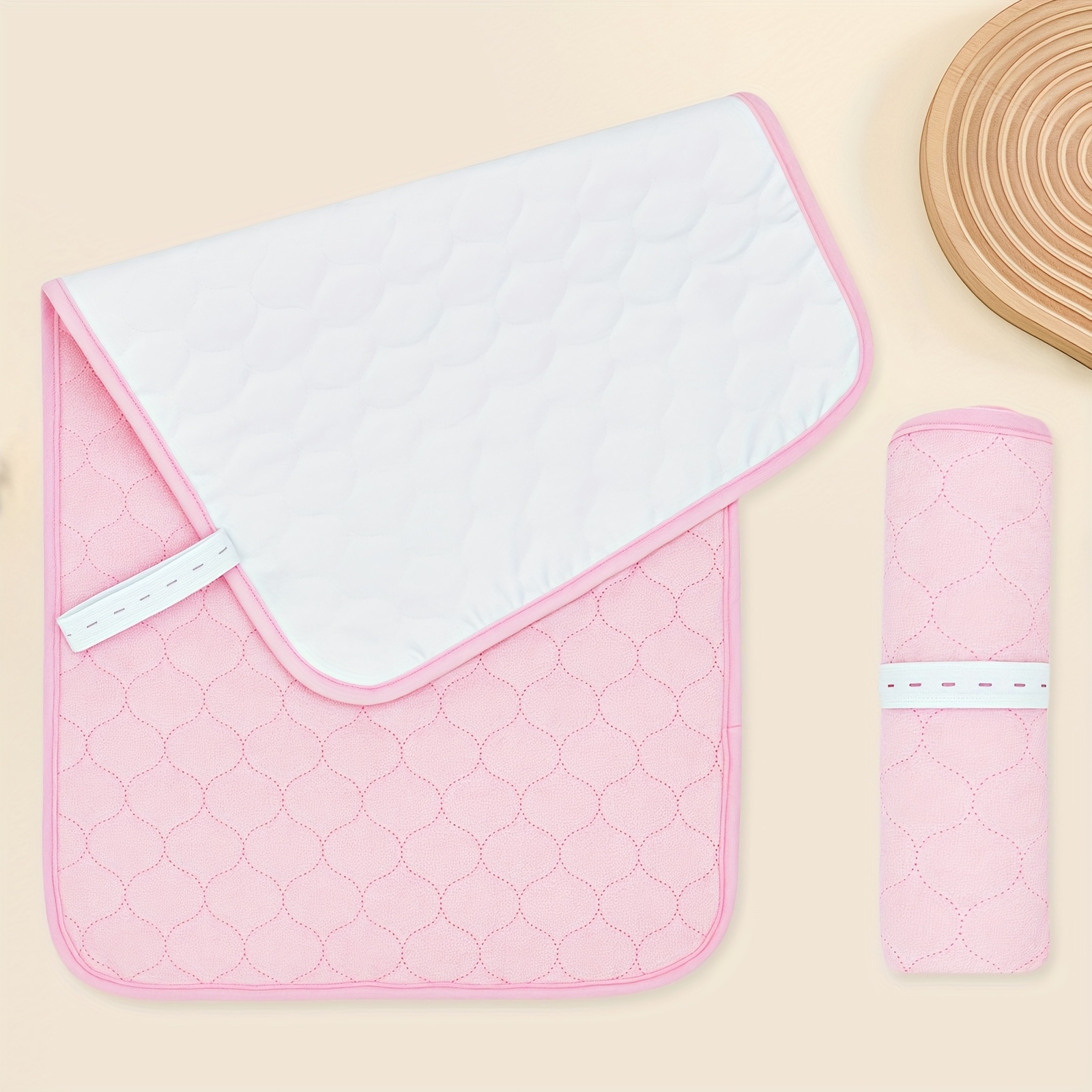 Image of 1pc Reusable Diaper Changing Pad, Thick Washable Pad, 26.5 X 14.3 Inches, With Storage Drawstring Design, Convenient For Travel, Ideal Christmas Thanksgiving Gift