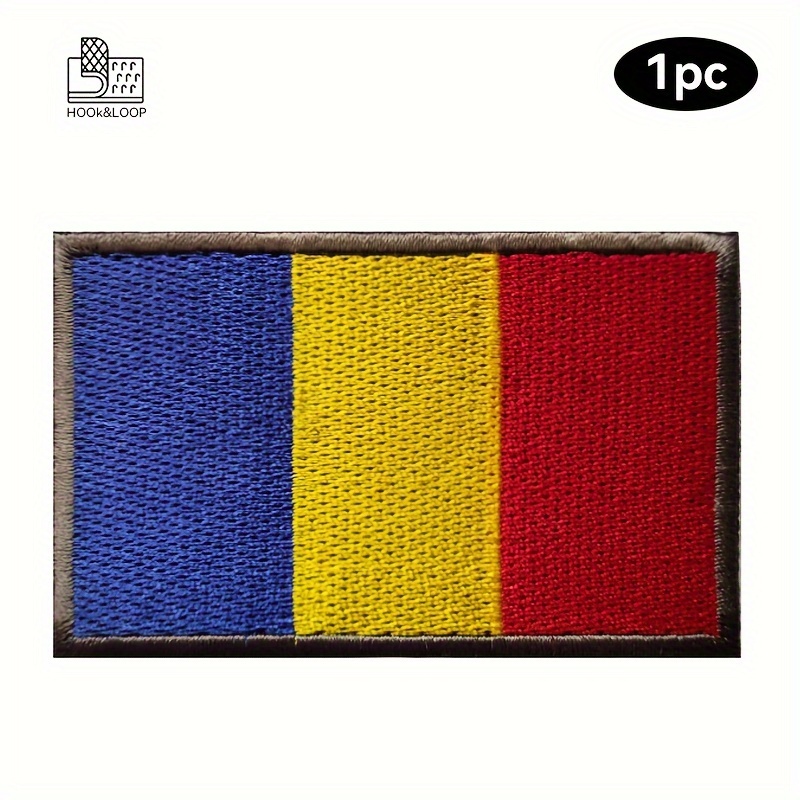 1pc Romania Embroidered Patch With Hook & Loop Backing - Morale Emblem For Vests, Hats, Backpacks, Jackets