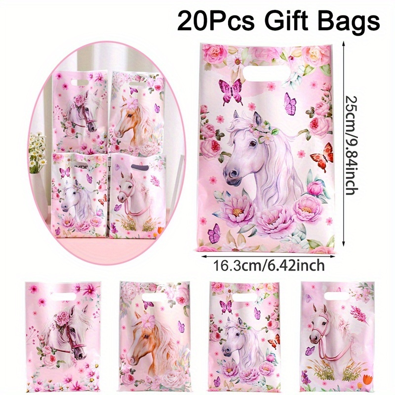 10/20/50pcs & Party Favor Bags With -like Horses, Pastel Wedding/birthday/' Party Decorations - Durable Polypropylene Pp Material Gift Bags 1st Birthday, Shower, Spring Events (bulk Pack)
