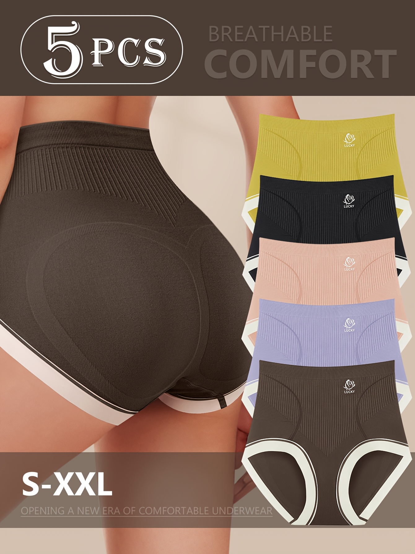 5 pack högtidiga slankande damunderkläder med blommönster - Temu Sweden