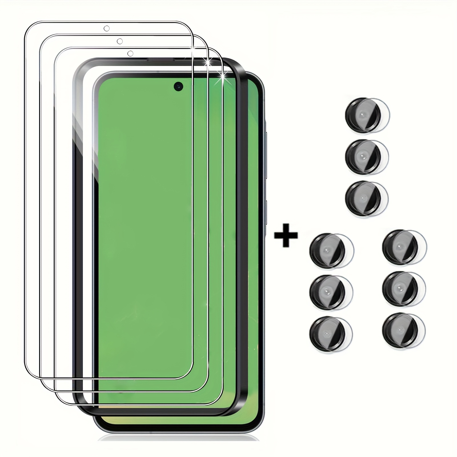 E-shop 6-in-1 3+3 Kameraobjektiv Bildschirmschutz Glas für Samsung Galaxy A56 A36 A26 A16 A06