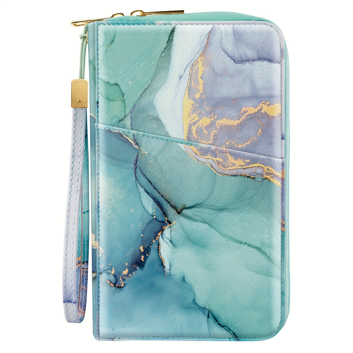 Image of Family Passport Holder Wallet, Rfid Blocking Document Organizer, Pu Travel Wallet Credit Card Holder For Men And Women, Green
