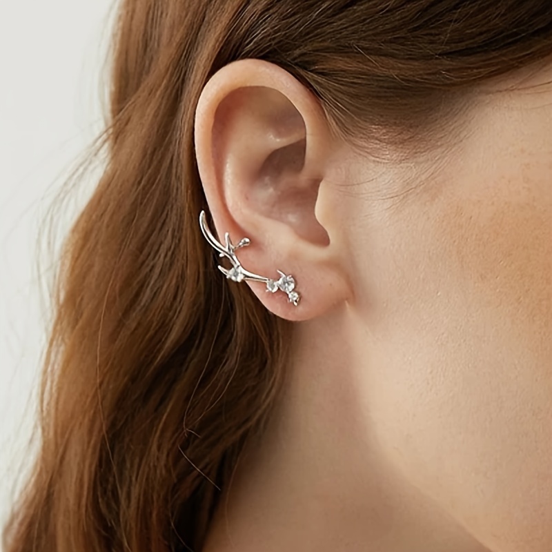 Women's Fashion Stud Earrings, Reindeer Antler Design
